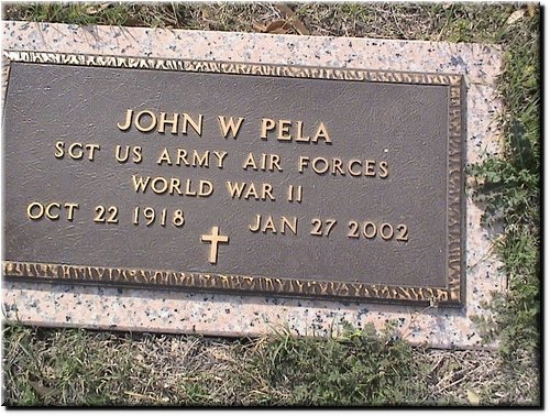 Pela, John W (military marker).JPG