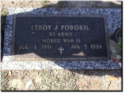 Poboril, Leroy J (military marker).JPG