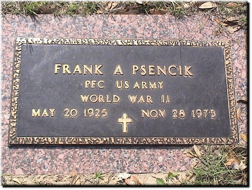 Psencik, Frank A (military marker).JPG