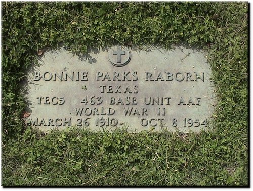 Raborn, Bonnie Parks (military marker).JPG