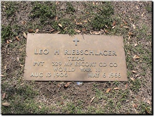 Riebschlager, Leo H (military marker).JPG