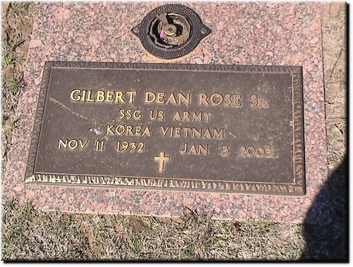 Rose, Gilbert Dean Sr (military marker).JPG