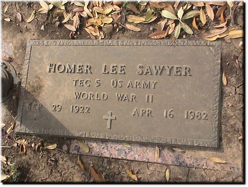 Sawyer, Homer Lee (military marker).JPG