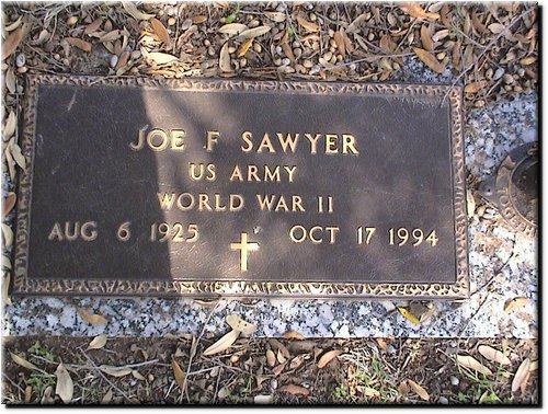 Sawyer, Joe F (military marker).JPG