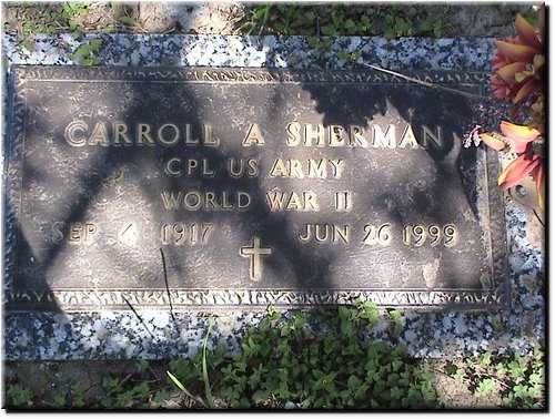 Sherman, Carroll (military marker).JPG