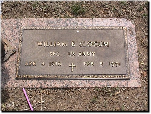 Slocum, William E (military marker).JPG