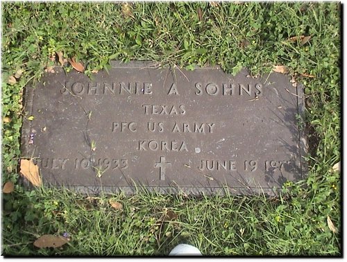 Sohns, Johnnie (military marker).JPG