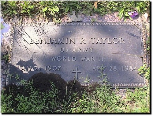 Taylor, Benjamin R (military marker).JPG