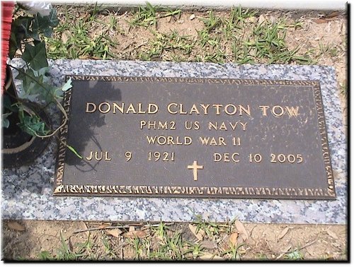 Tow, Donald Clayton (military marker).JPG