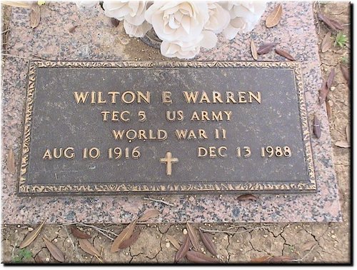 Warren, Wilton E (military marker).JPG