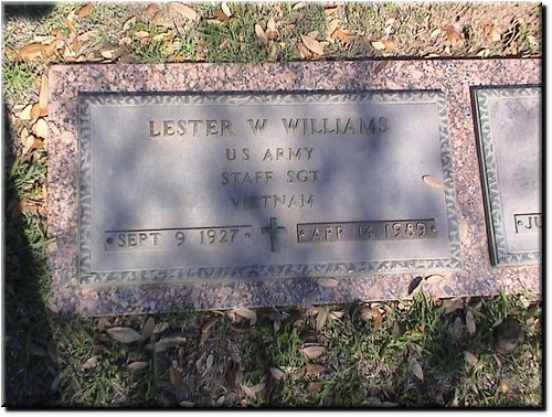 Williams, Lester W (military marker).JPG