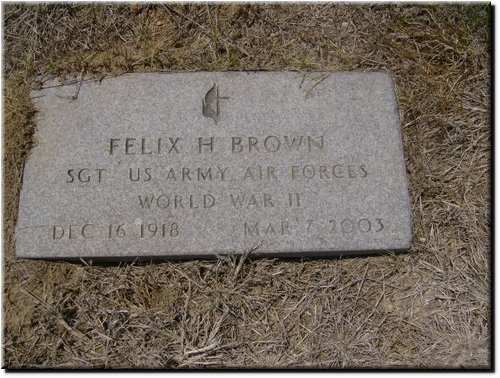 Brown, Felix H (military marker).JPG