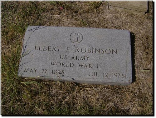 Robinson, Elbert F (military marker).JPG