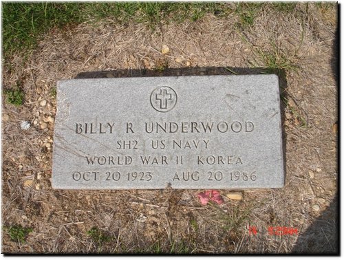 Undewood, Billy R (military marker).JPG