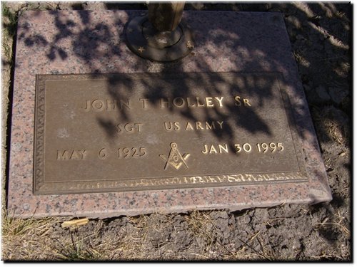 Holley, John T Sr (military marker).JPG